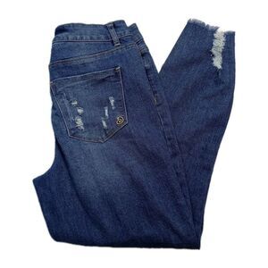 Indigo Rein Womens Jeans Size 11/29 Distressed  High Rise Button Fly Denim